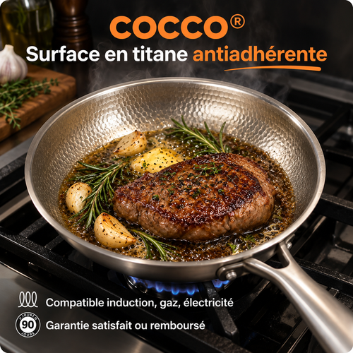 Cocco® - Poêle anti-adhérente en titane