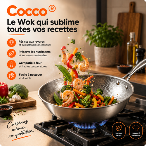 Cocco® - Wok anti-adhérente en titane